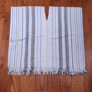 🌈Colorful Striped Fringe Poncho